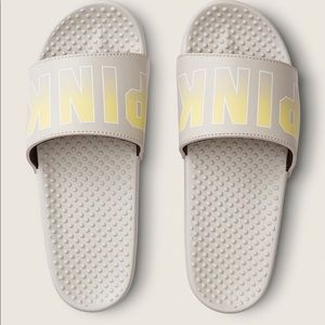 Victoria's Secret Pink Gray Slides Women's Size Large NWT $25.00